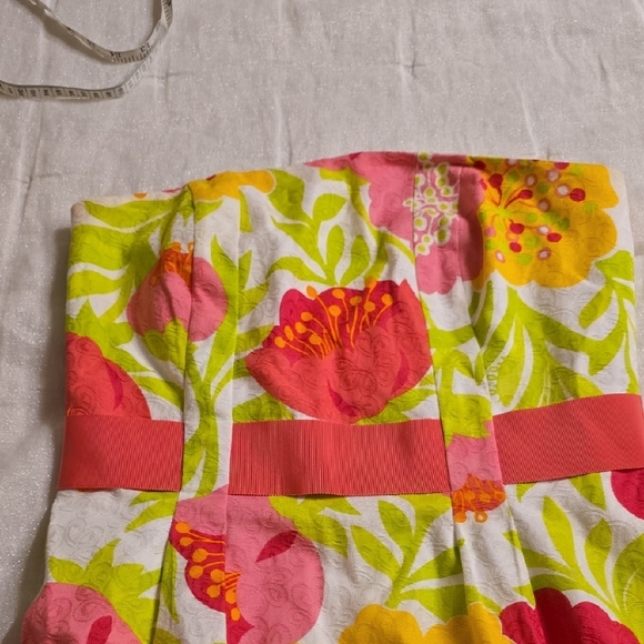 Lilly Pulitzer Strapless Floral Dress in Pink, Yellow, and Green - Picture 6 of 16